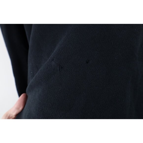 Vintage 80s 90s Streetwear Mens XL Distressed Blank Gusset Sweatshirt Black USA - Picture 5 of 12